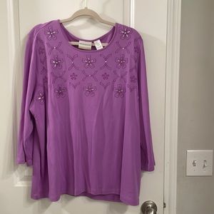 Alfred Dunner purple long sleeve top